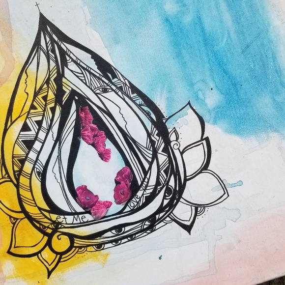 Abstract Original Art Mixed Media Painting Canvas - Picture 2 of 3